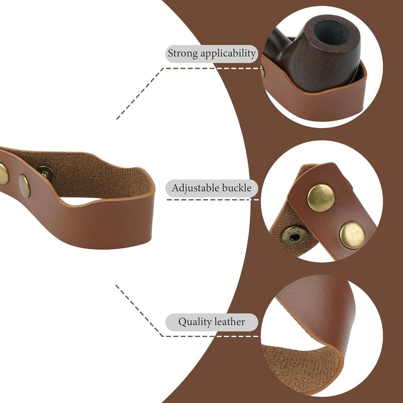 Linkidea Vegan Leather Tobacco Pipe Holder, Tobacco Pipe Stand Holder Rack, Portable Pipe Stand for Single Tobacco Pipe (Brown) - Image 4